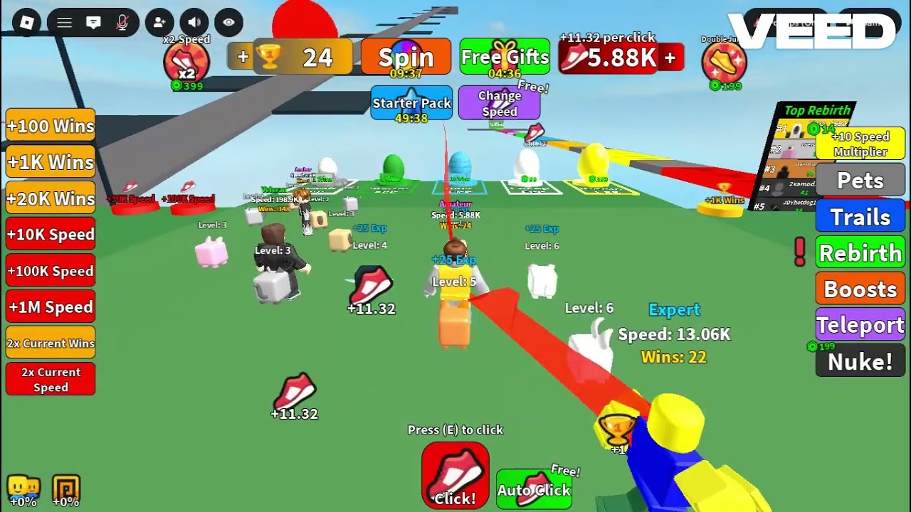 playing Race Clicker until i hit 100k