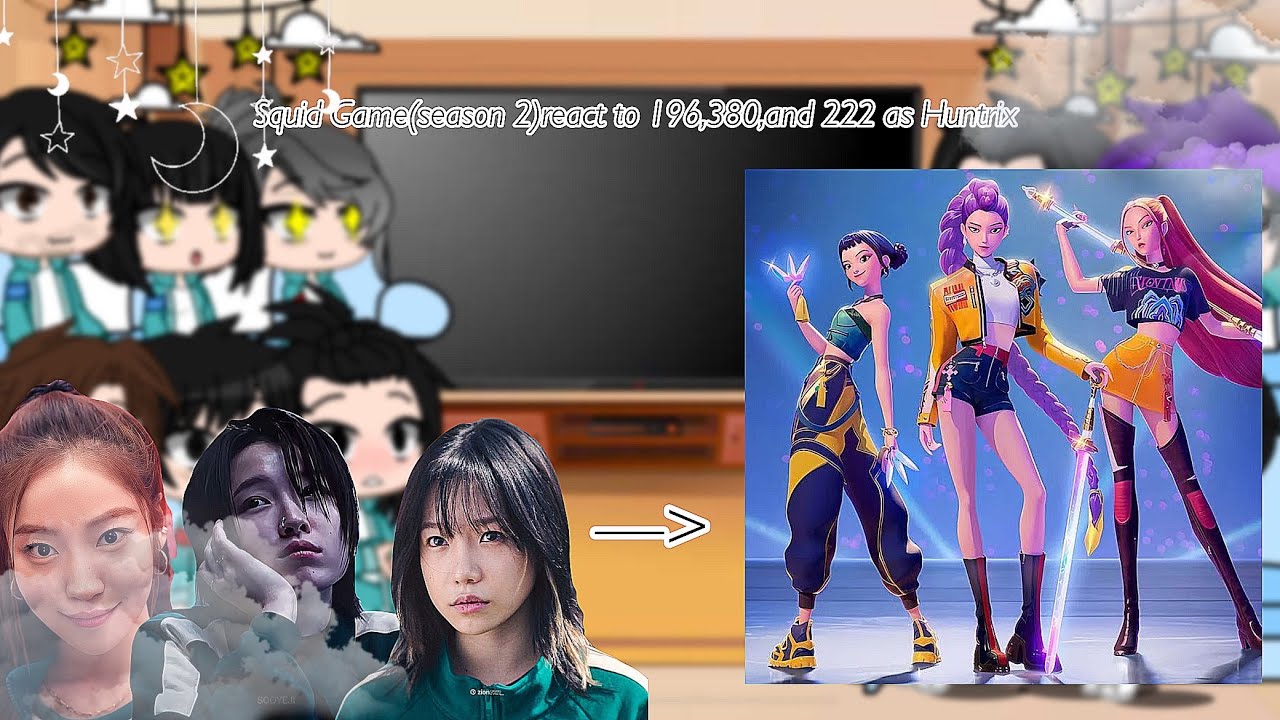 ~🗡😈//Squid Game(season 2)react to 196,380,and 222 as Huntrix//||#gacha||//~🗡😈~//||
