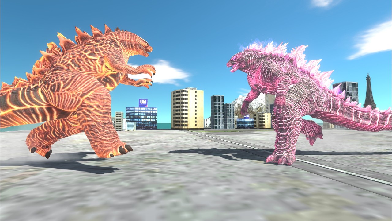 Godzilla 2014 turn into thermal version to rescue Evolved Godzilla from Shimo