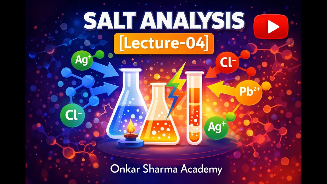 SALT ANALYSIS [L-04] [CONCEPT OF SOLUBILITY , PRECIPITATION & COLOUR BY ONKAR SHARMA SIR