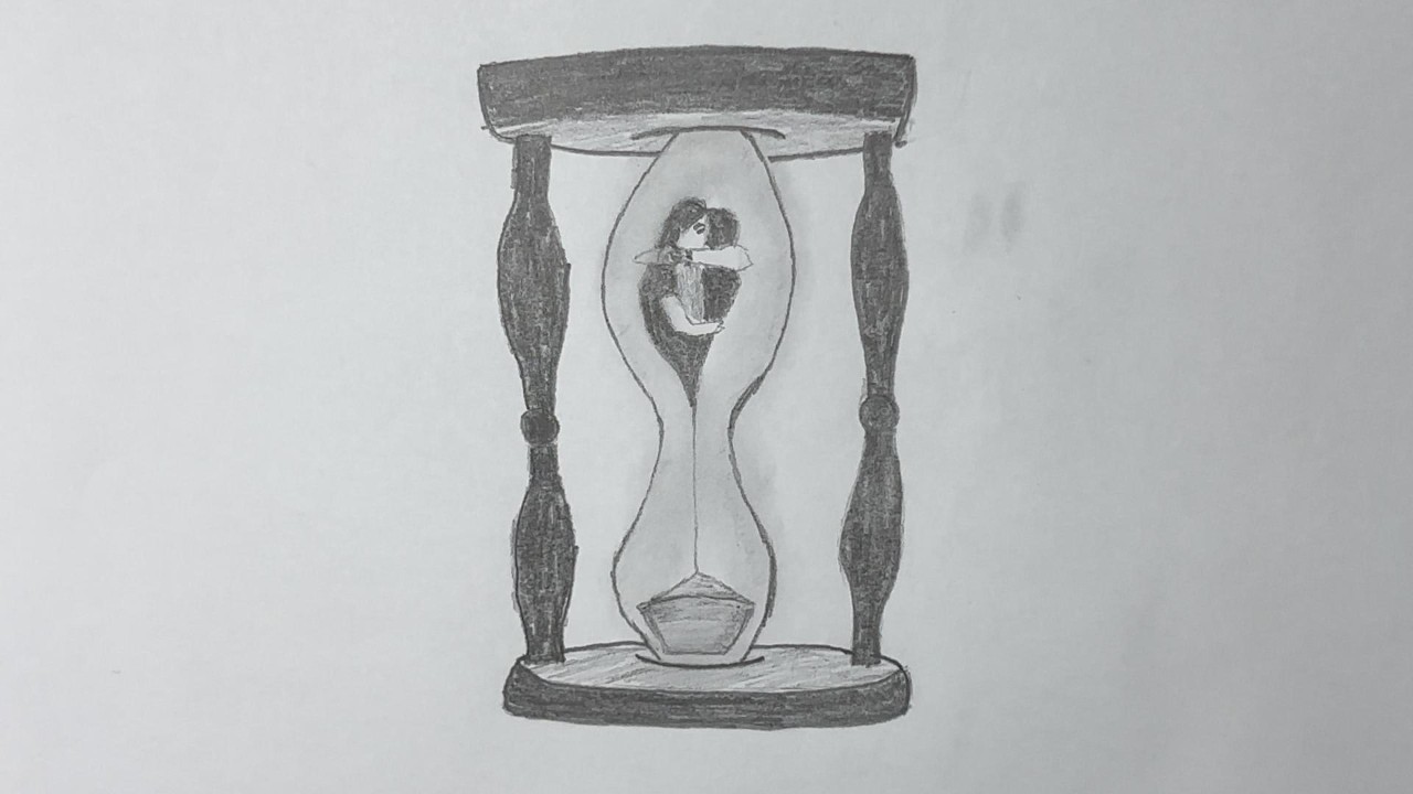 How to Draw Symbolic Art: Couple Inside an Hourglass