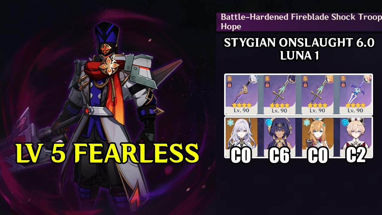 Stygian Onslaught 6.0 Diff 5 Fearless 3rd Boss - Skirk Candace Escoffier Dahlia | Genshin Impact