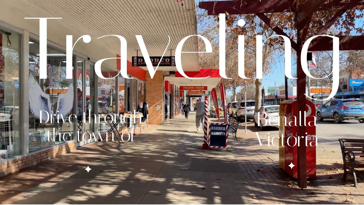 Drive through the regional city of Benalla Victoria Australia