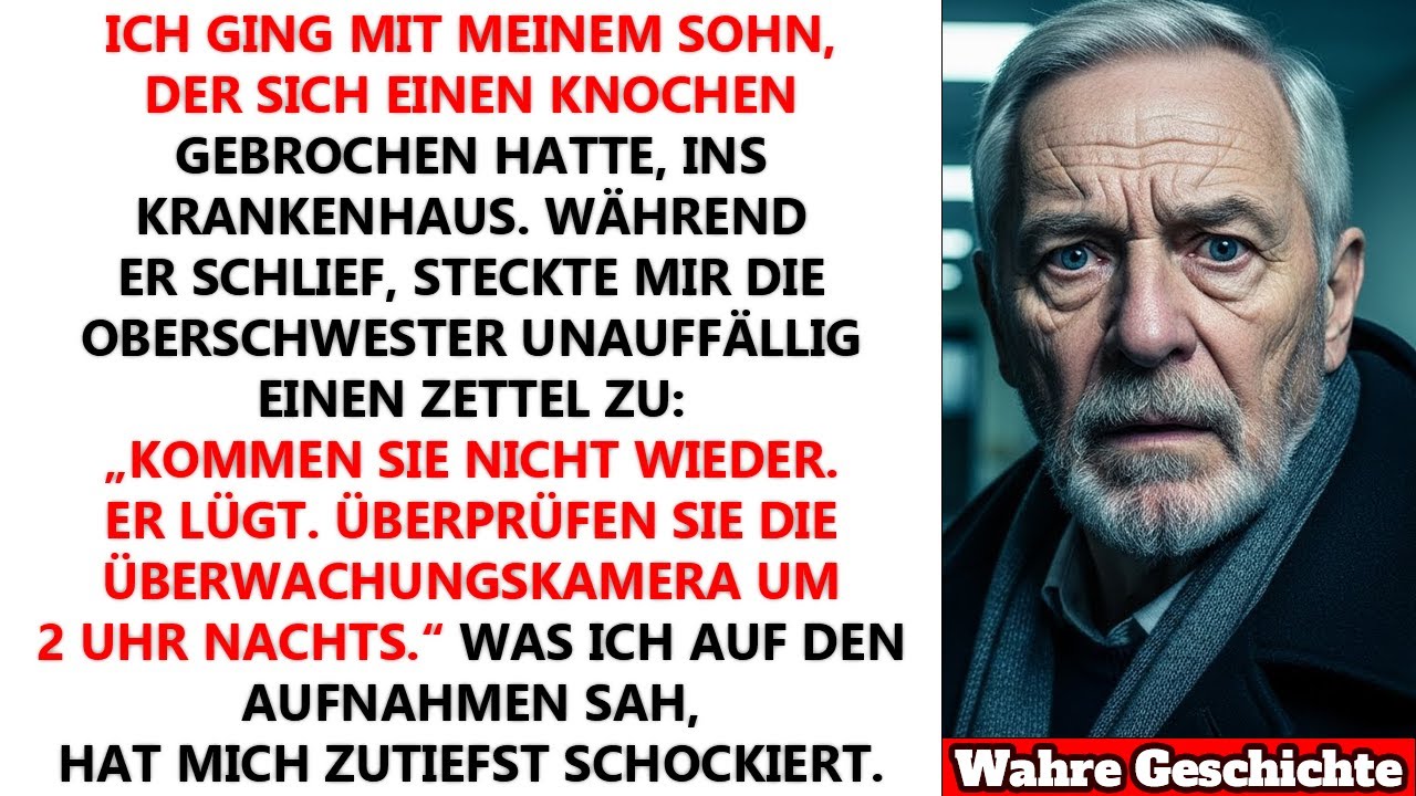 Im Krankenhaus wegen des Knochenbruchs meines Sohnes gab mir eine Schwester einen Zettel: „Kamera“.