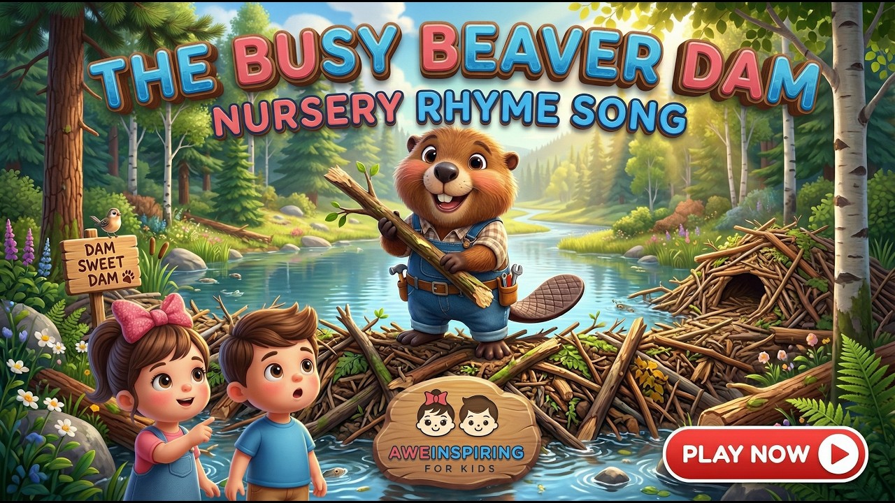 The Busy Beaver’s Dam Song | Animal Nursery Rhyme for Kids