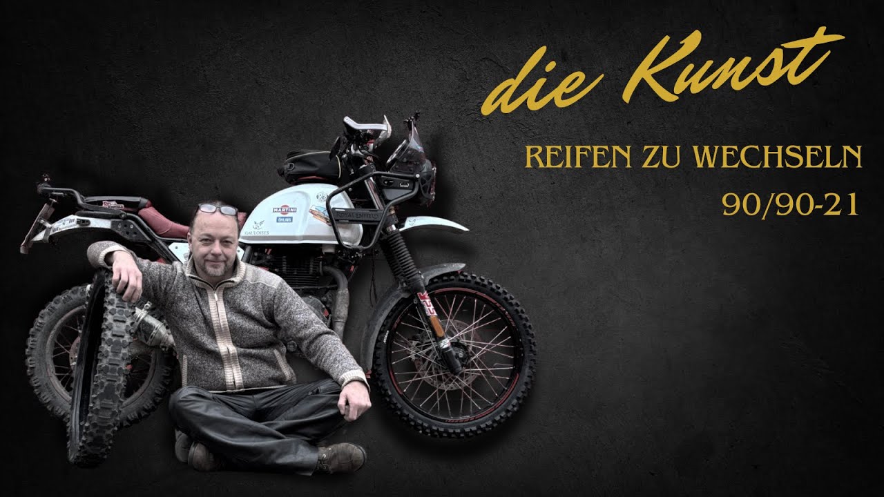 Die Kunst, Reifen zu wechseln. Enduro Schlauch- Reifen 90/90-21 (subtitles)