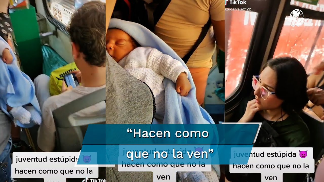 Jóvenes no ceden asiento a mujer con bebé en transporte público y video genera polémica