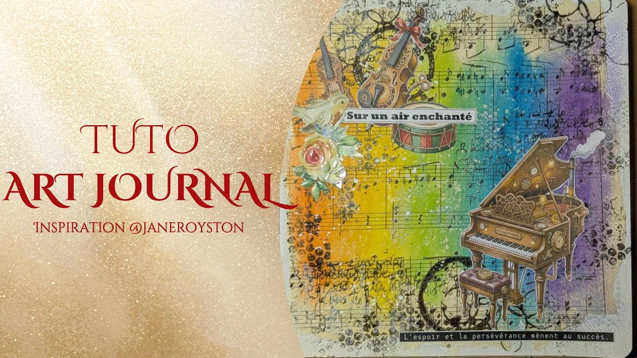 Tuto art journal mixed media inspiré de @janeroyston