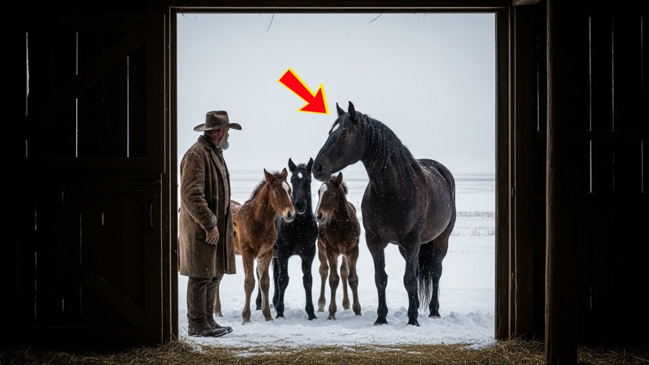 Armer Cowboy ließ ein riesiges Pferd und seine Fohlen in sein Zuhause — dann geschah ein Wunder