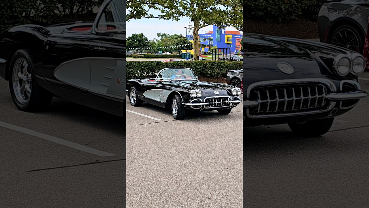 1959 Chevrolet Corvette Classic Car Drive By Engine Sound Troy Traffic Jam Car Show 2024
