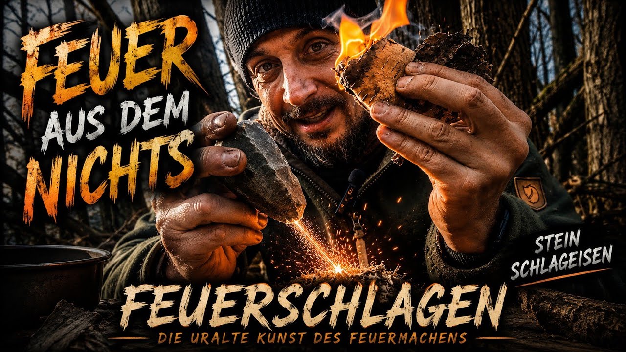 So funktioniert Feuerschlagen 🔥 Feuerschlagen mit Feuerstein, Schlageisen & CharCloth