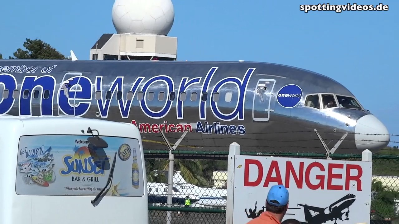 Danger! Jet Blast on Maho Beach - St. Maarten - 2014-01-17