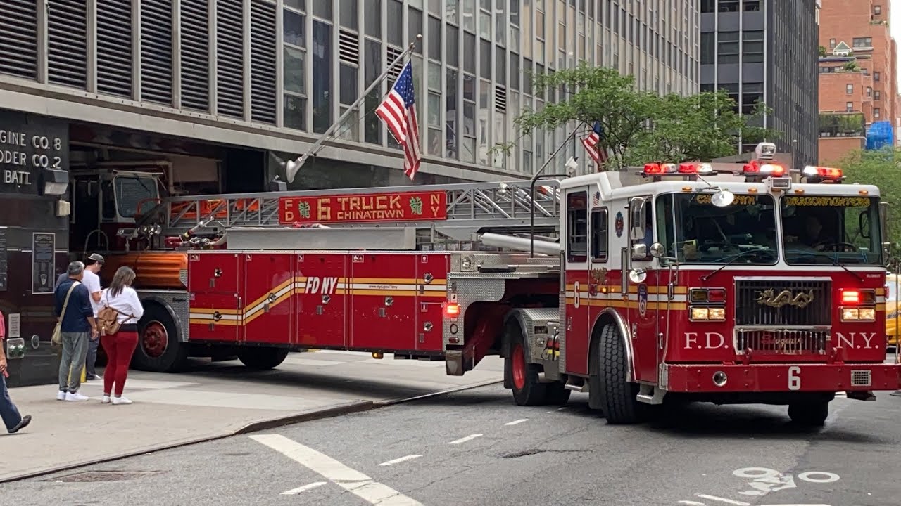 FDNY Tiller 6 Acting Ladder 2 Returning to Chinatown