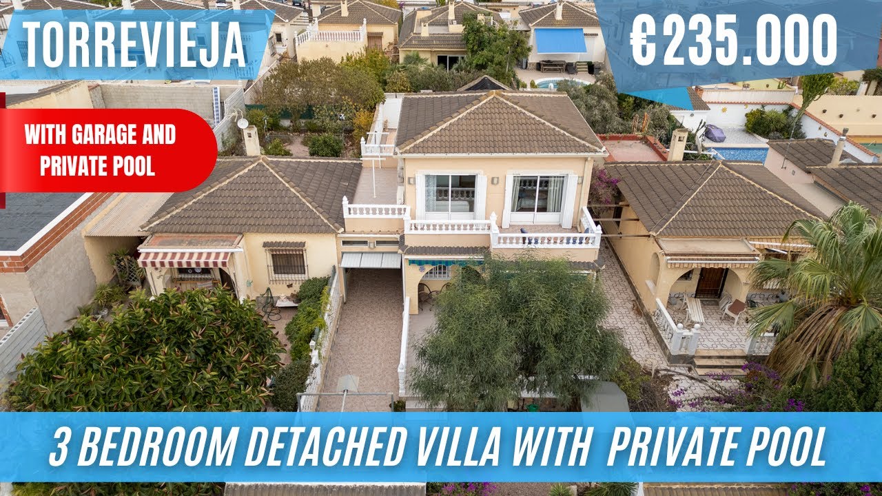 3 bedroom detached villa in Torrevieja with  private pool - €235.000