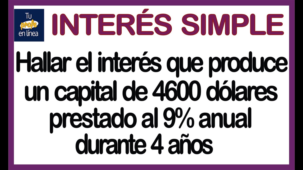 💯CALCULAR INTER&Eacute;S SIMPLE 01📣
