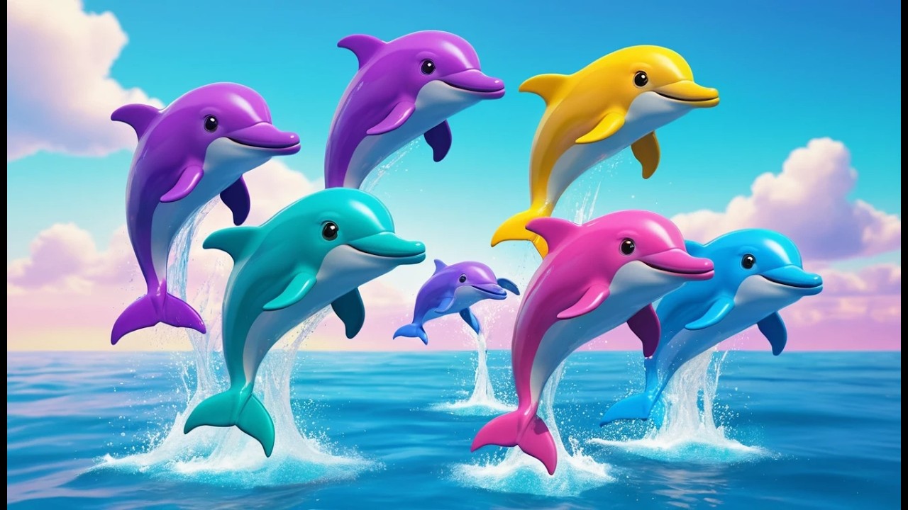 Five Little Dolphins Jump Jump Jump | Underwater Counting & Sea Animal Song