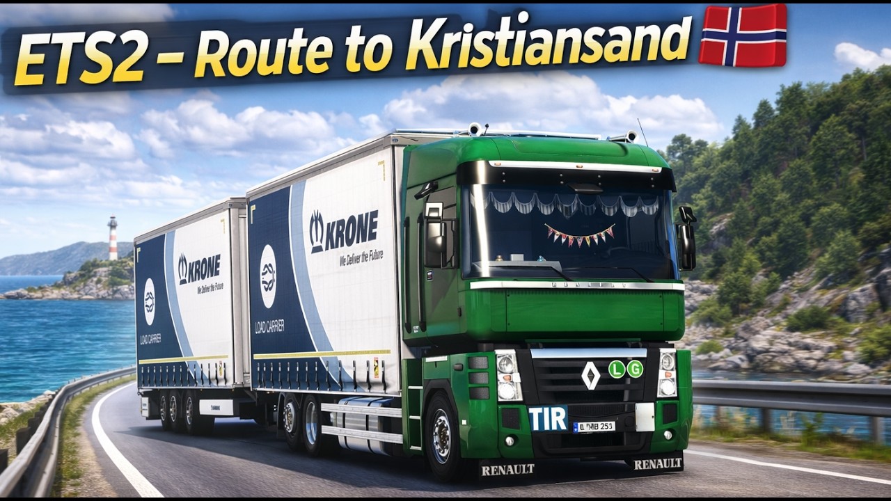 ETS2 Realistic Driving | Renault Magnum Krone Tandem | Bremen to Kristiansand | Steering Wheel