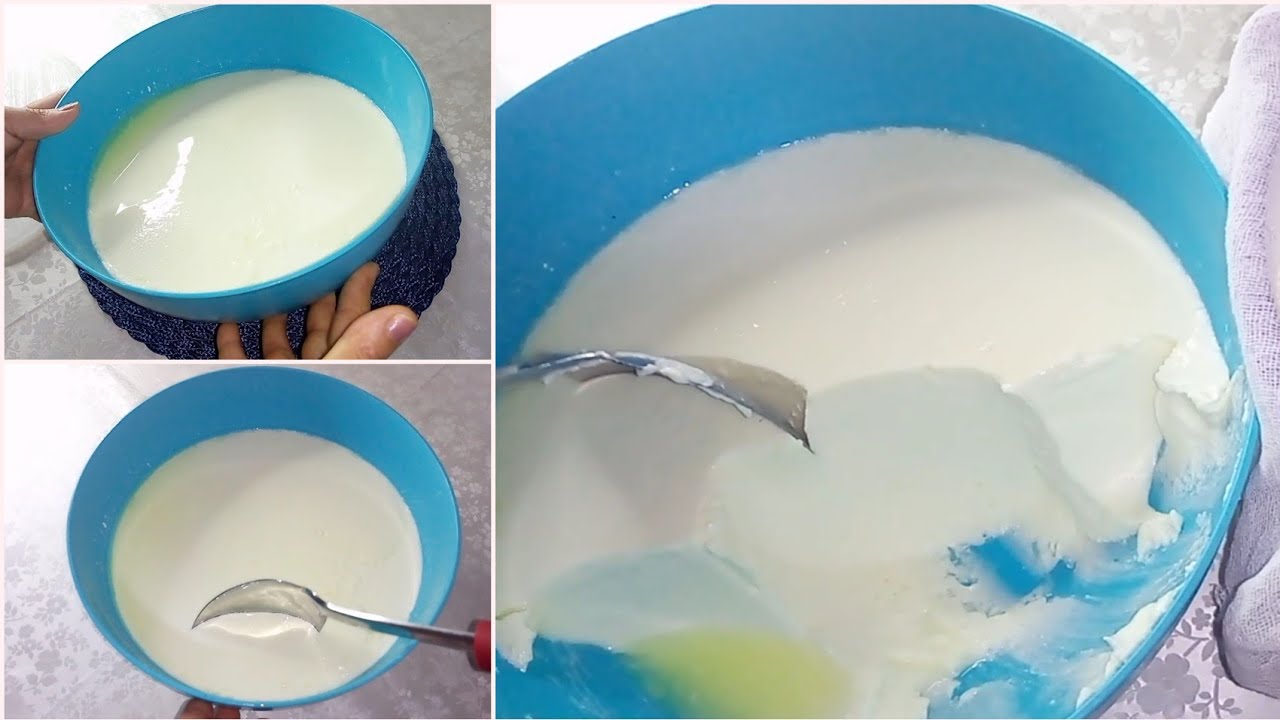 طريقة عمل (حليب رائب/لبن رائب/زبادي/ياغورت طبيعي)بالحليب الباودر👌🏻👌🏻بأسهل طريقة ناجح 100%