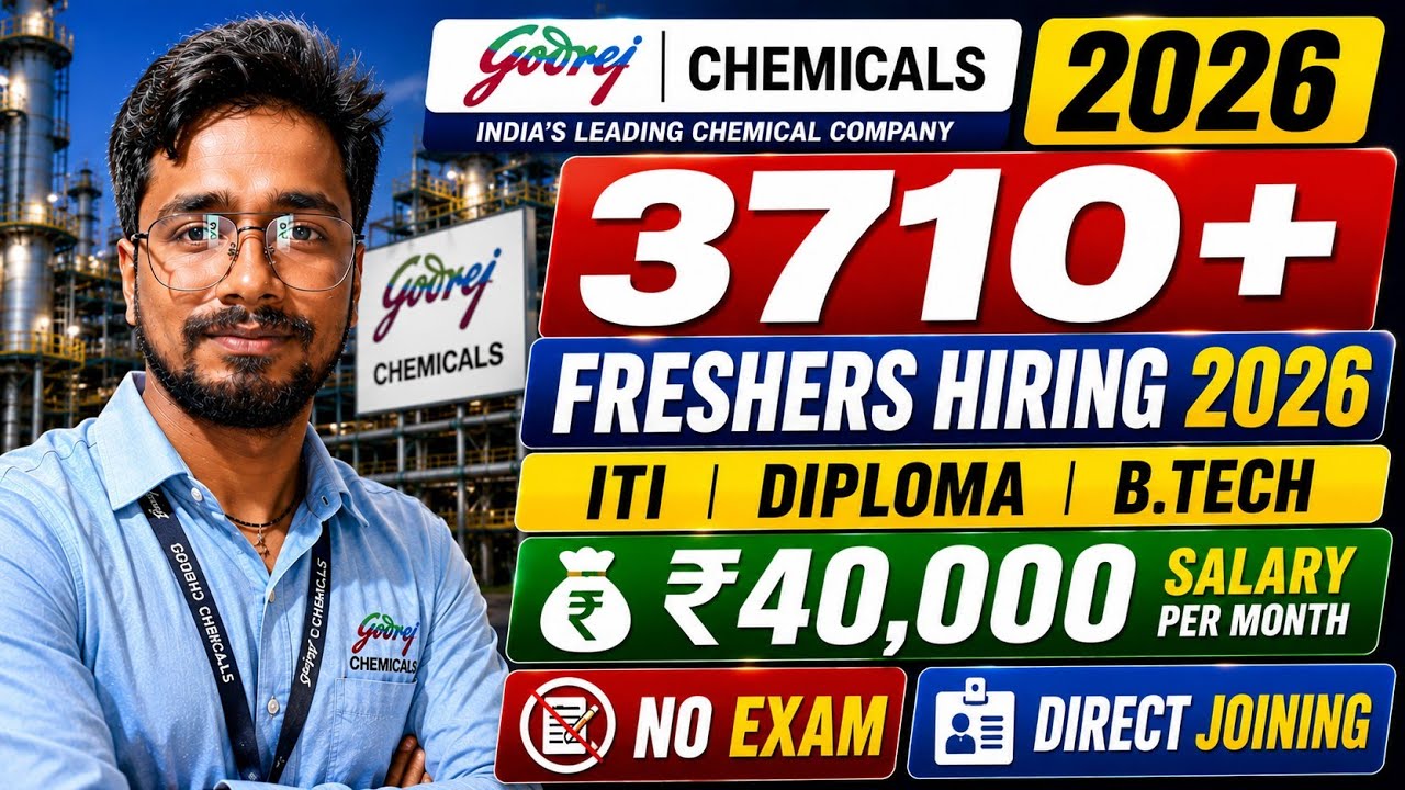 🔥 Godrej Chemicals Freshers Direct Joining 2026 😱 | 3710+ Vacancies | No Exam | Salary ₹40,000+ 🚀