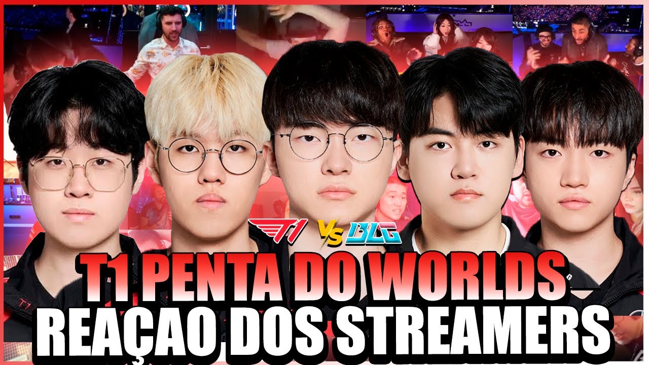 STREAMERS REAGEM ao FAKER AMASSANDO a BILIBILI e DANDO O PENTA do WORLDS PARA A T1