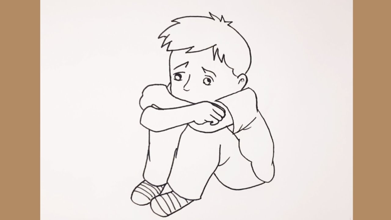 Como dibujar un niño triste - Como dibujar UN NIÑO LLORANDO - Tutorial - Como hacer Bullying