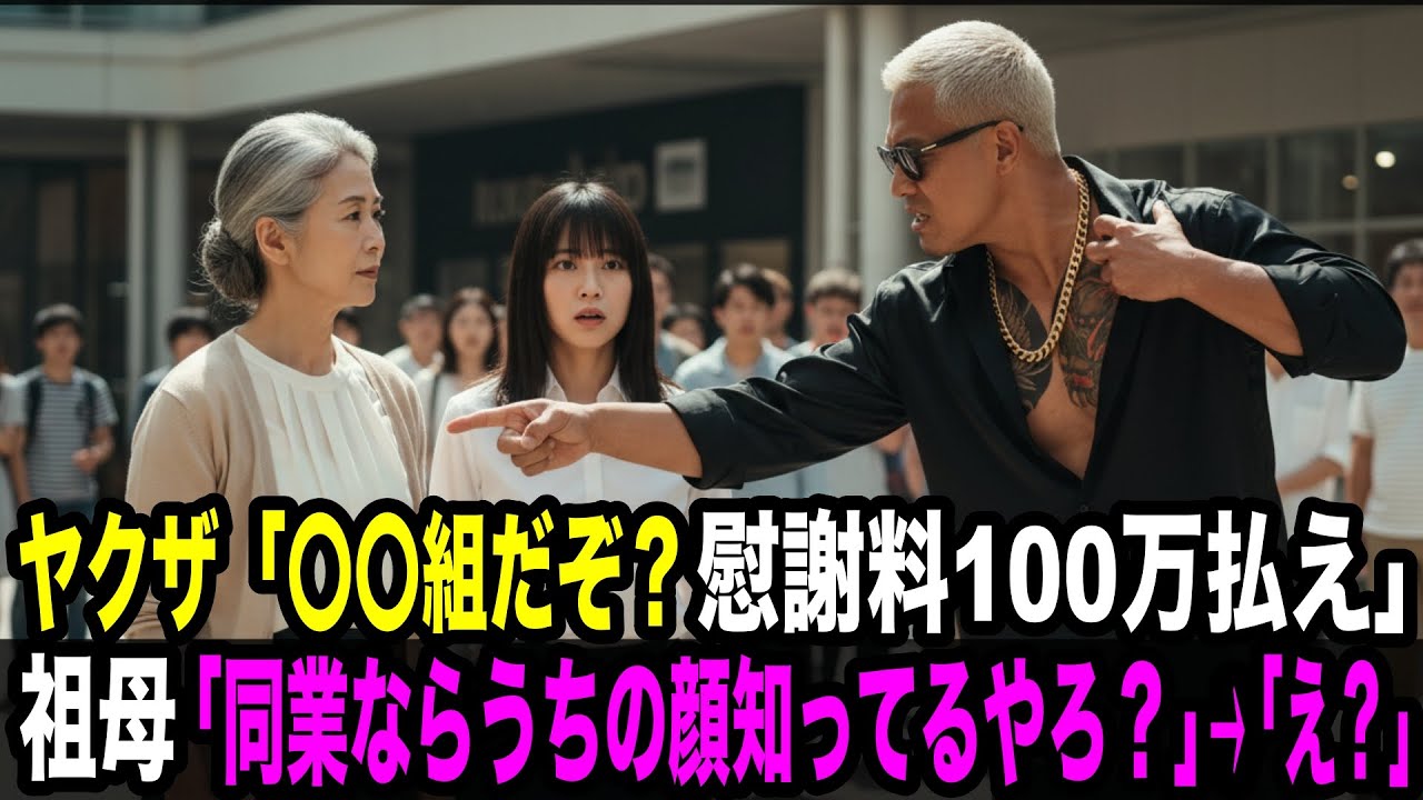 ヤクザ「慰謝料100万な」祖母「同業ならうちの顔知ってるやろ？」ヤクザ「あ、あ、あなた様は...」【スカッとする話】