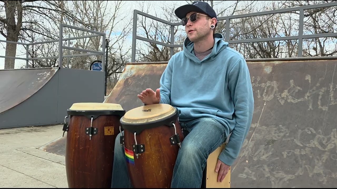 Congas/Cajon in a Grungy Skate Park