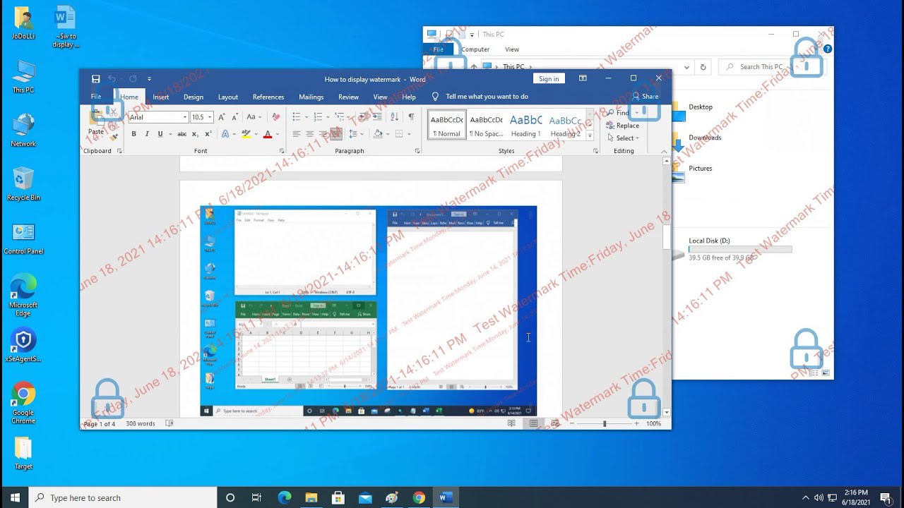 4 ways to display a screen watermark (watermark is displayed on the participant PC while video conf)