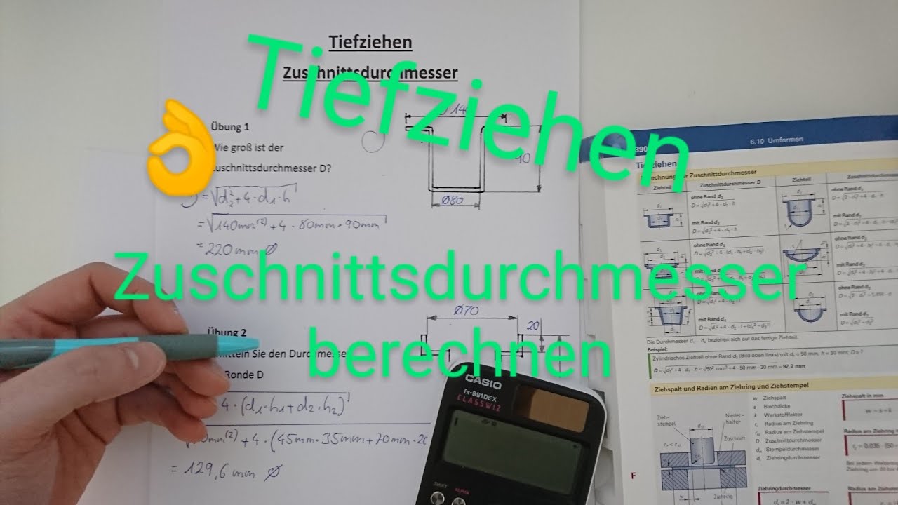 Tiefziehen | Zuschnittsdurchmesser berechnen | einfach erklärt | Dave Seller