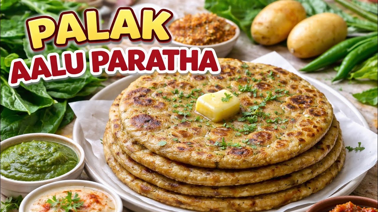पालक आलू पराठे 😋नयी रेसिपी 2 मिनट मे बन कर तैयार #trending#palakprathe#ytviralvideo#food #viral #yt 