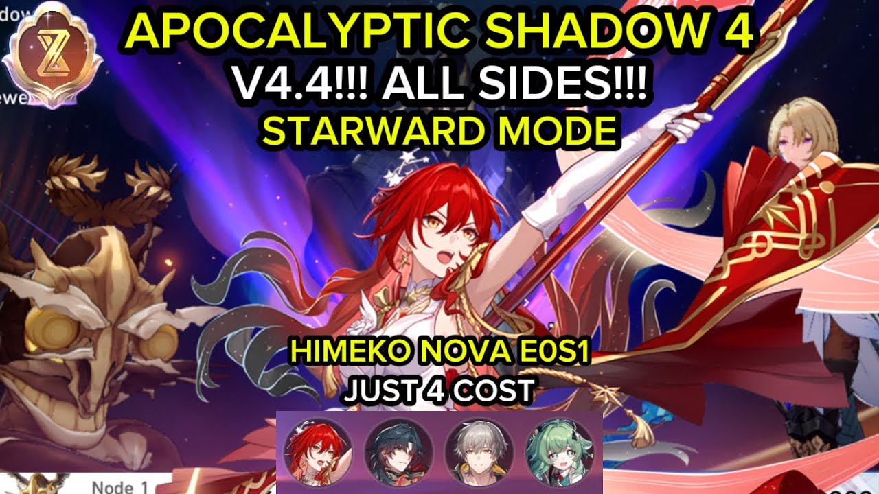 [4.4] E0S1 Himeko Nova DESTROYS Apocalyptic Shadow 4 | All Three Stages | Honkai: Star Rail
