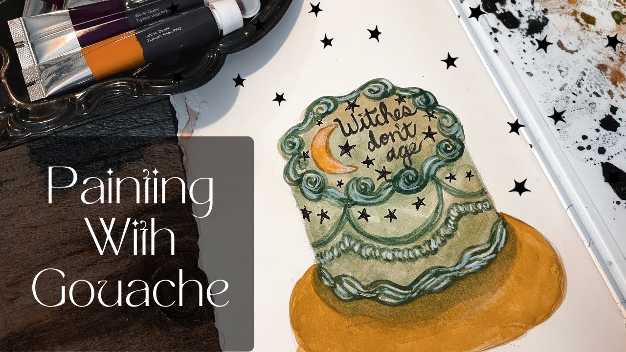 Witchy Cake- Art Journal Painting 