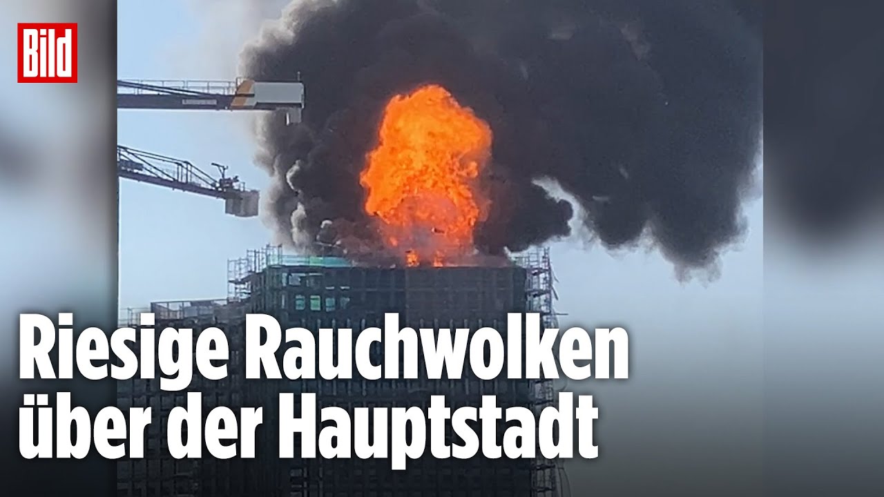 Berlin: Hochhaus-Baustelle brennt nach Explosionen