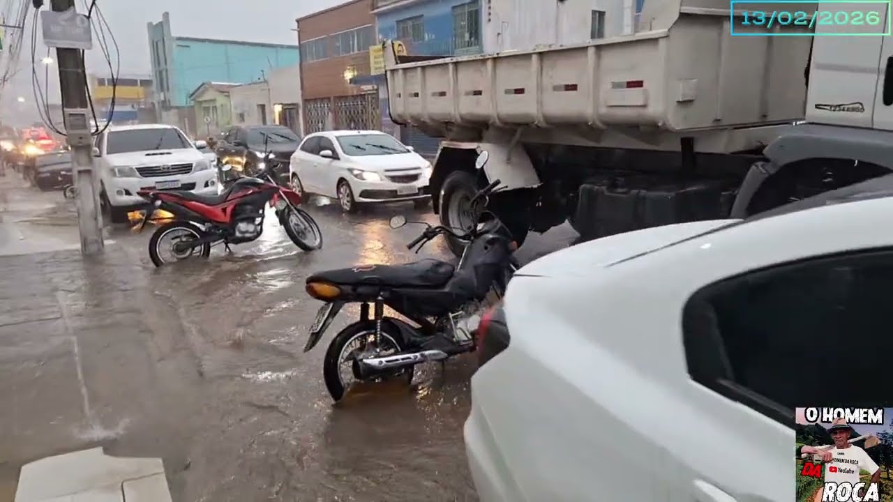 MUITA CHUVA EM SANTANA DO IPANEMA-AL COM RUA ALARGADA DIA 13/02/2026