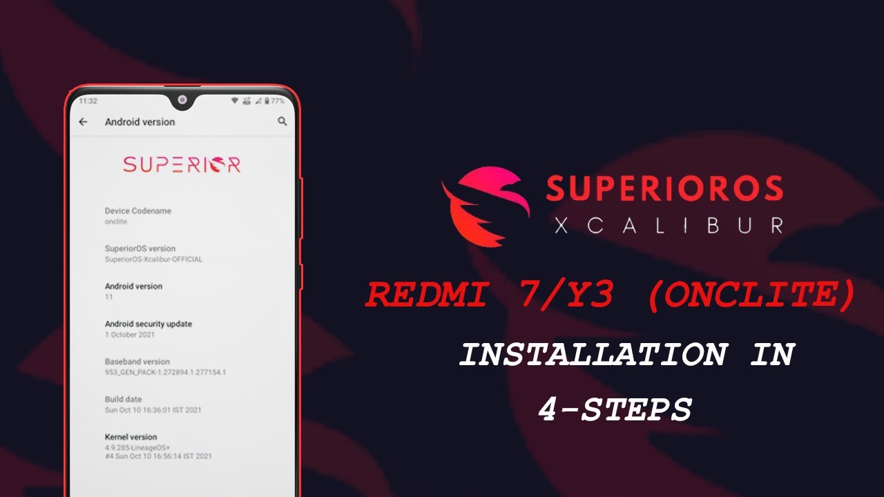 SUPERIOROS XCALIBUR OFFICIAL for REDMI 7/Y3 (ONCLITE) ANDROID 11 | PREMIUM EXPERIENCE CUSTOM ROM |