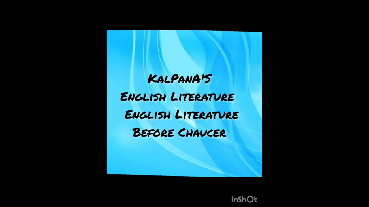English Literature before Chaucer (Full video)