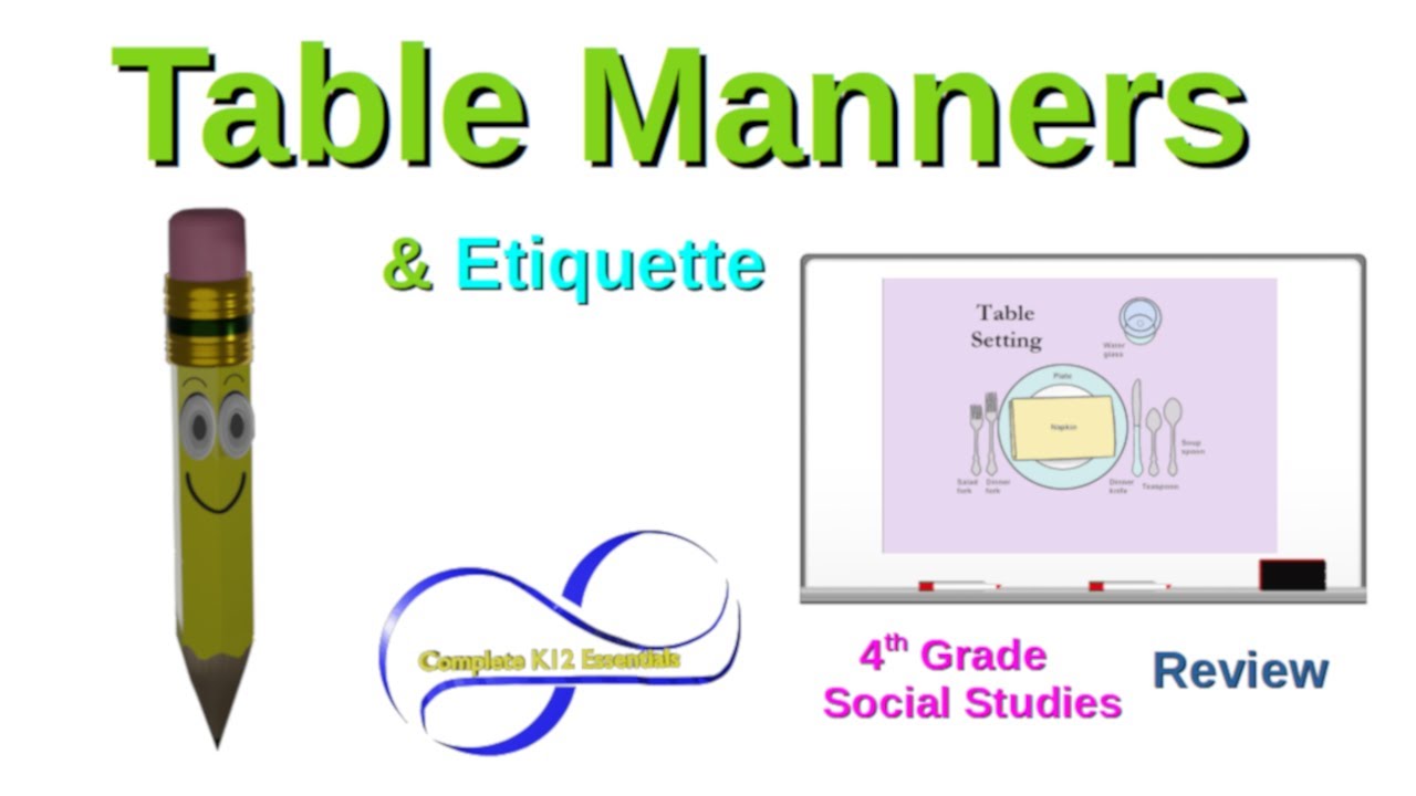 4th Grade Social Studies  Review Table Manners /  Etiquette | Home & Public | SCHOOL DAY lecture