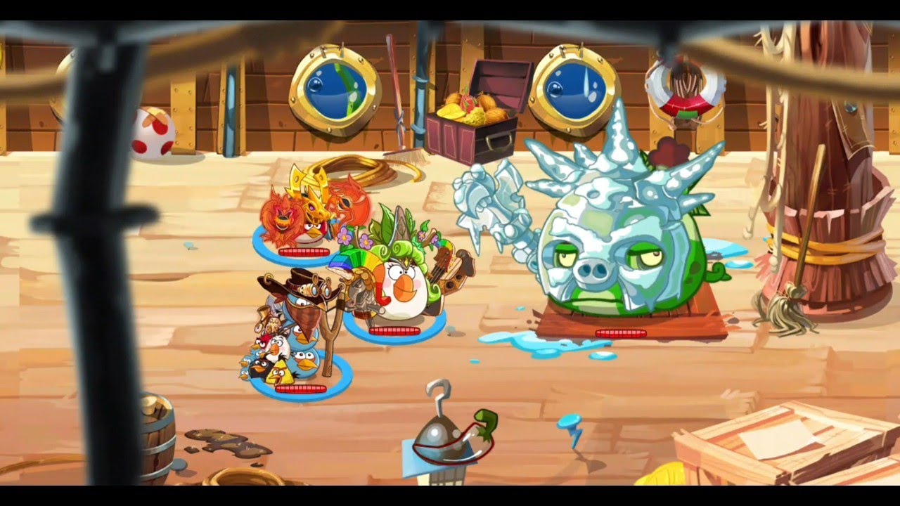Angry birds epic all stars | cave 24 (Icy Waters) boss | Ice shaman king.