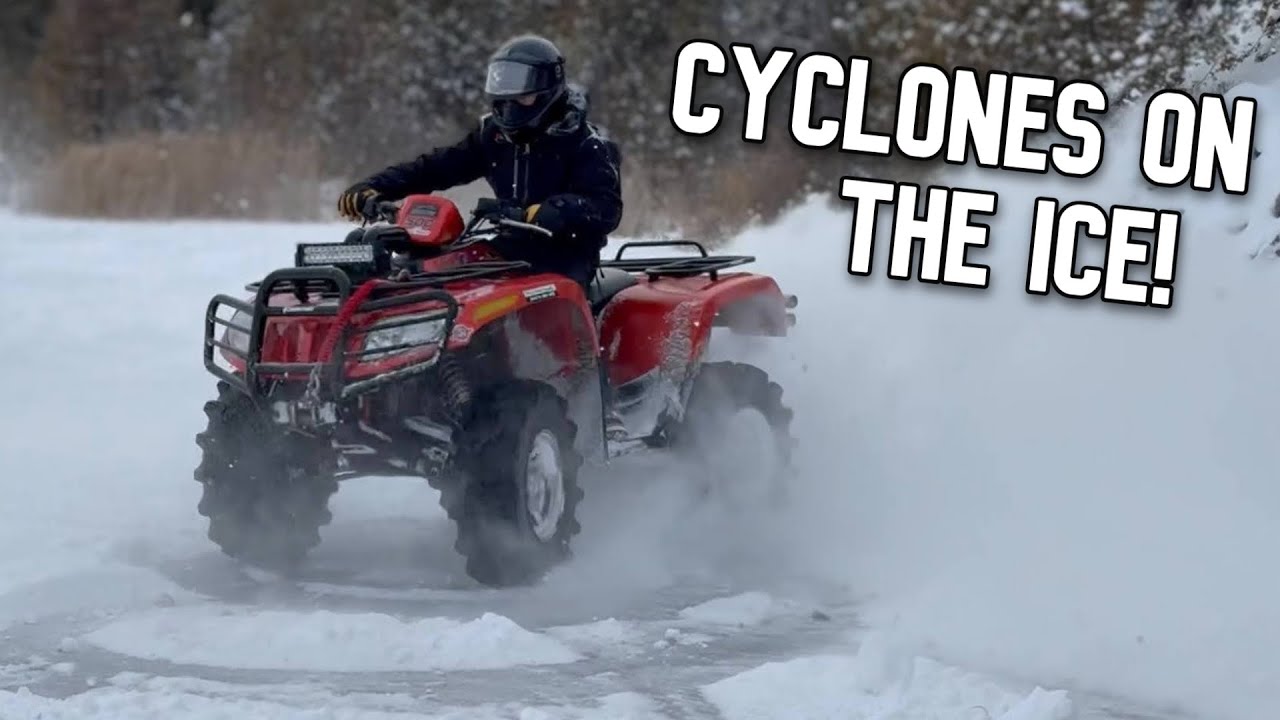 ATV's playing on the ice, cyclones & snow tubing!