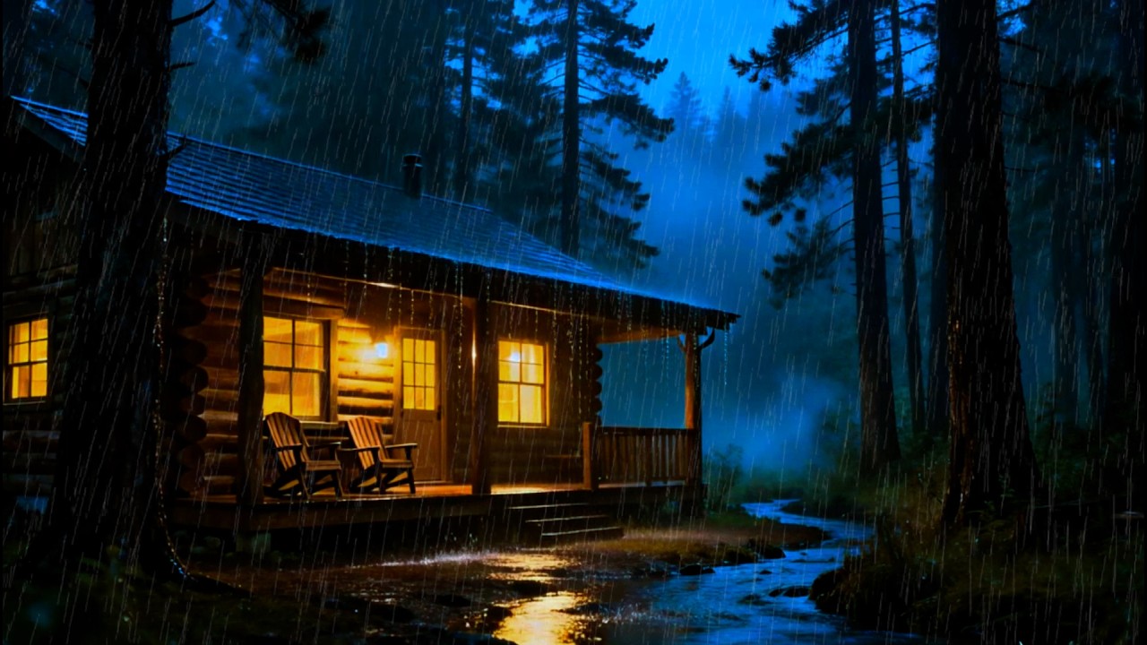 Rain Ambience for Sleep & Stress Relief | Night Cabin ASMR