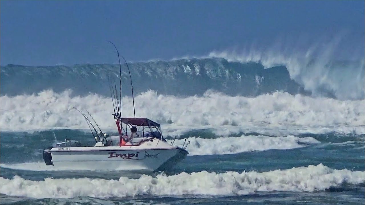 Fishing Boats Negotiating MASSIVE Surf - Sodwana -  Easter Weekend - 2025