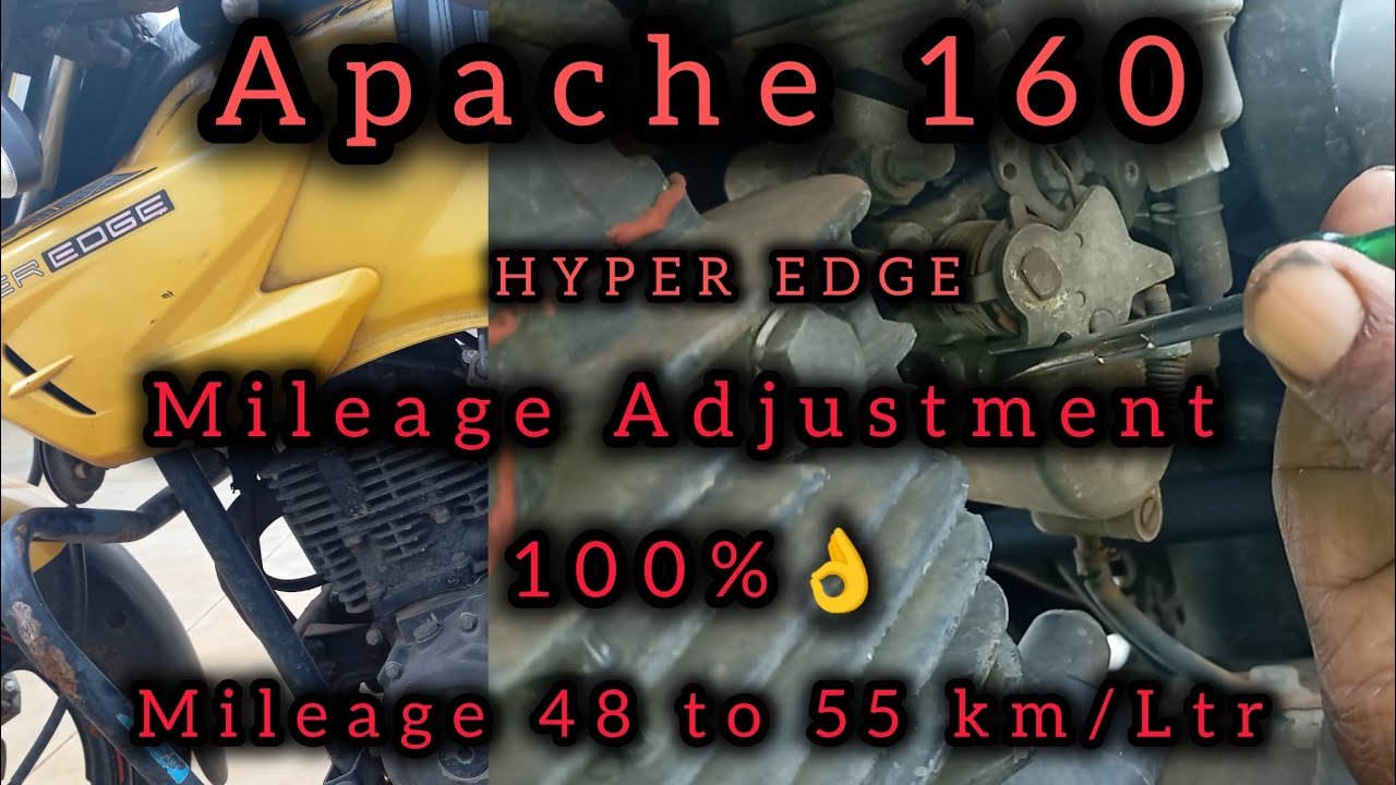 TVS Apache 160 Mileage Adjustment / 100 % Guarantee mileage setting // Hyper Edge 👌