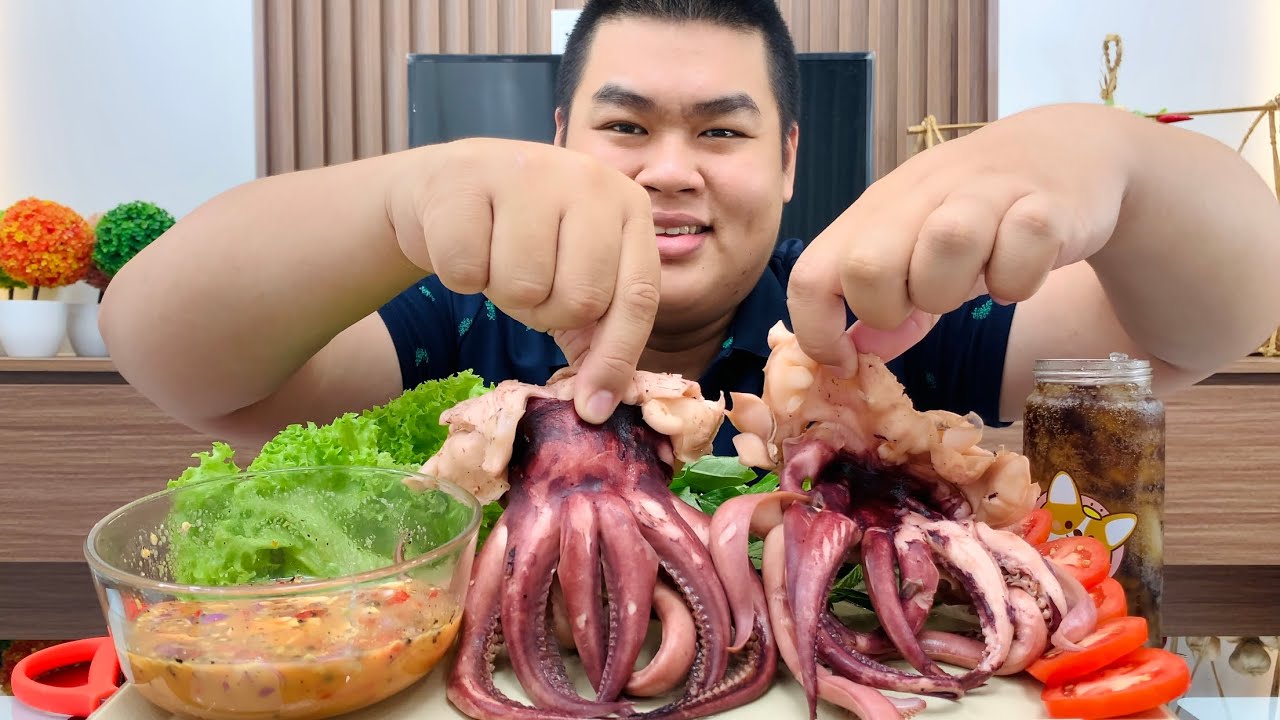 Râu Mực Khổng Lồ Hấp Ăn Cùng Nước Chấm Thần Thánh Ngon Nhức N.ách | Thằng Mập Food | Tập 340