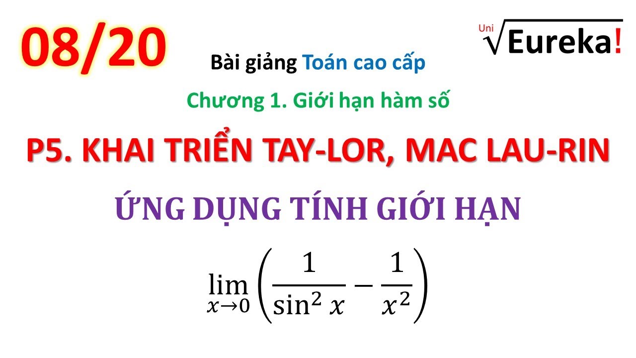 Giải tích 1.5 Giới hạn hàm số: Ứng dụng khai triển Taylor - Maclaurin tính giới hạn