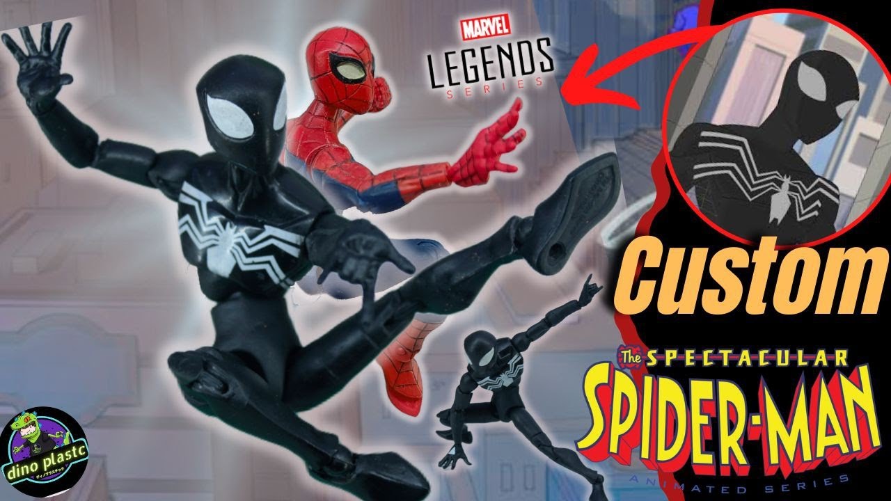 Custom the spectacular spiderman traje negro!!!! 🤫🧏 #marvellegends
