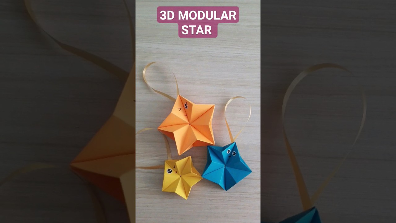 Origami 3D Modular Star #shorts #origami #modular #star #3d #papercraft #easy
