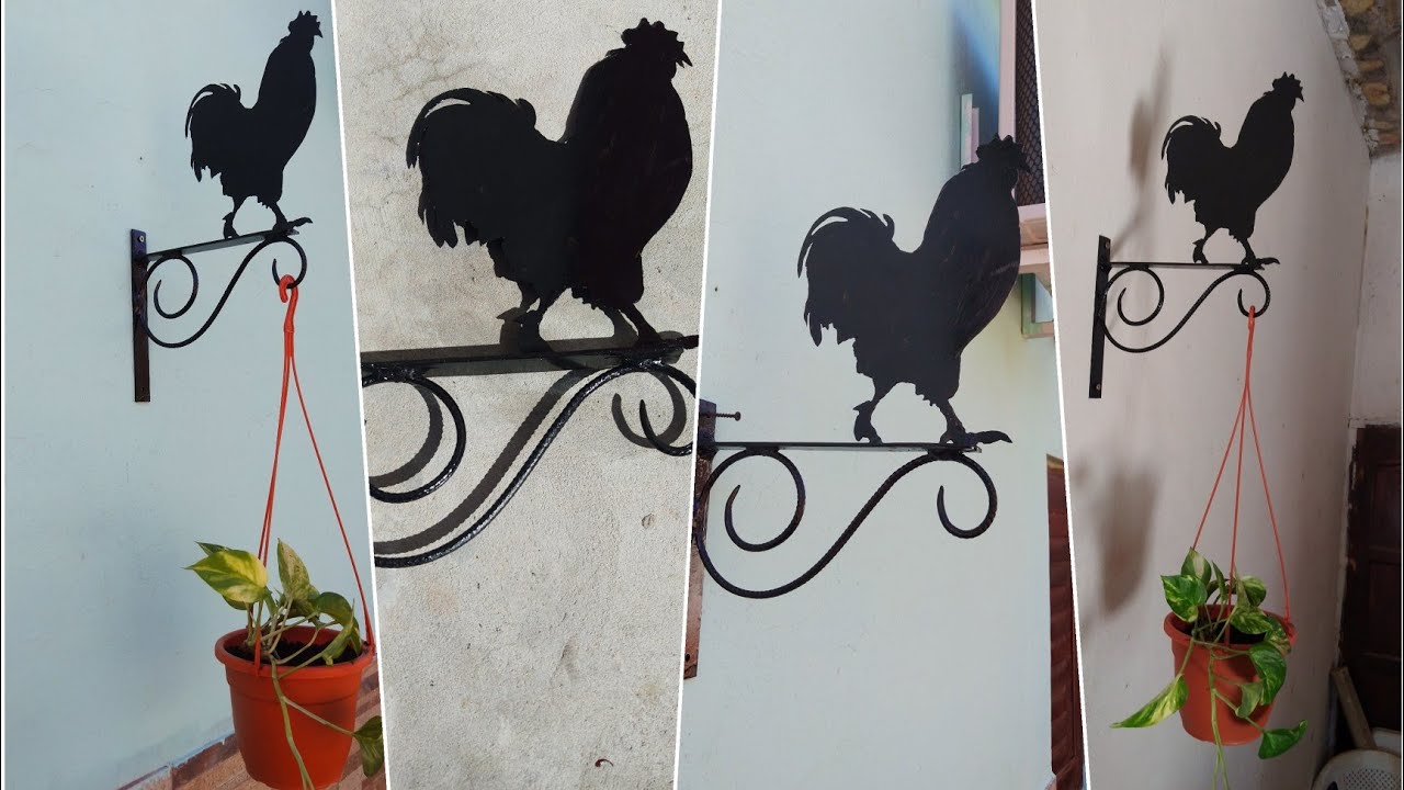 porta macetas de hierro #colgante de pared 🐓