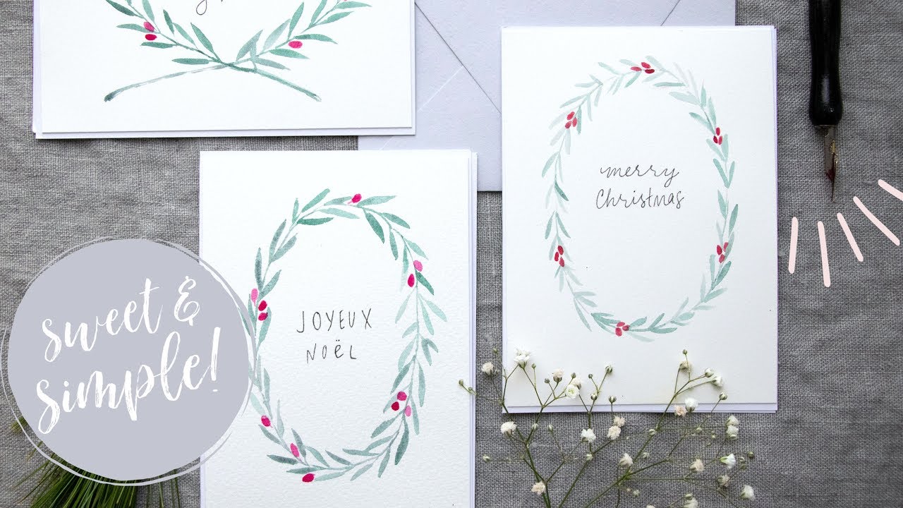 Beautiful 15 Minute Watercolor Cards | Holiday Edition