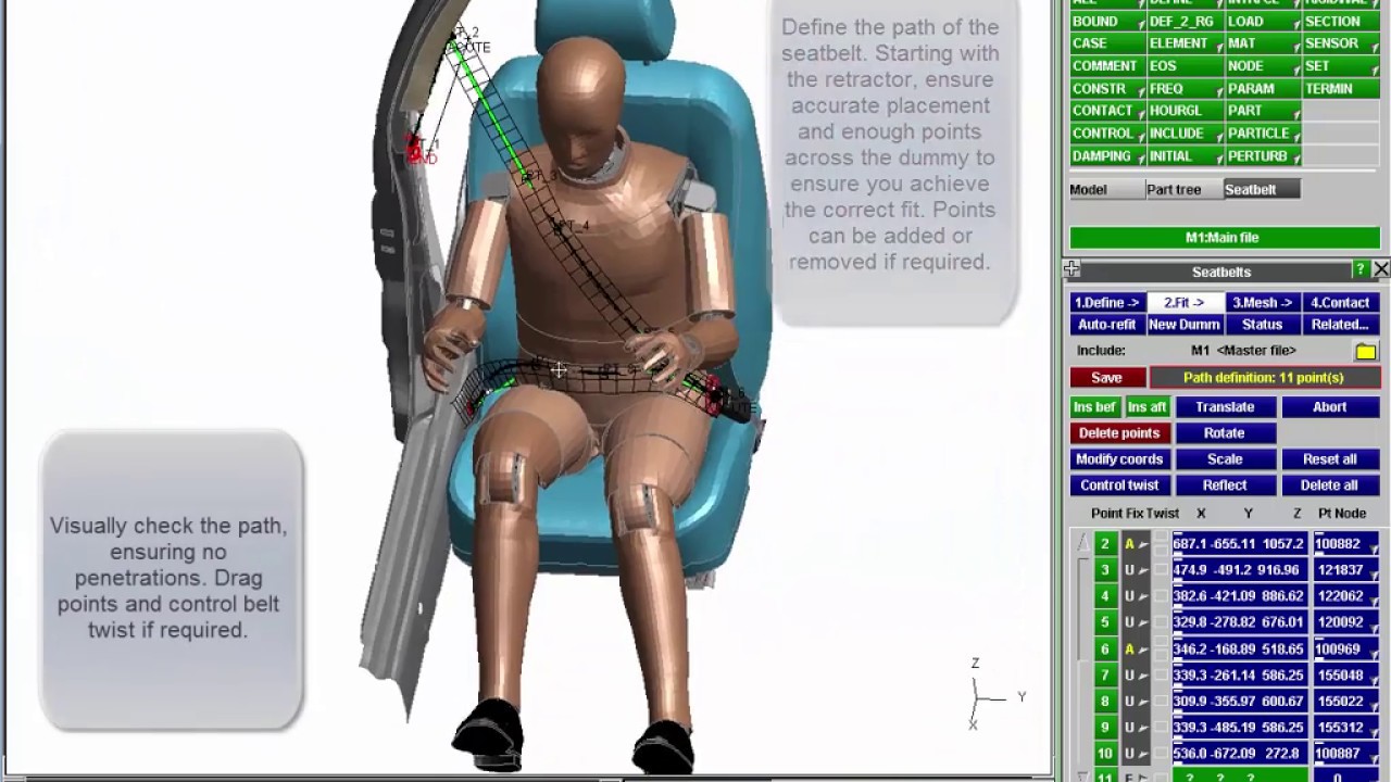Oasys PRIMER Tutorial – Seatbelt Fitting