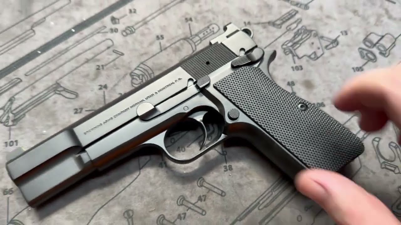 Browning Hi-Power Custom with LOK Checkered Grips